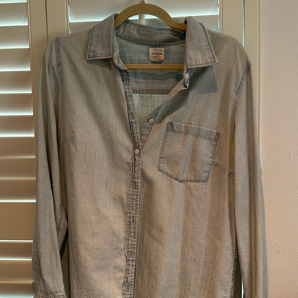 JCREW denim button up chambray shirt